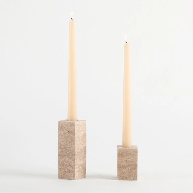 Tarra Travertine Candle Holder by M.U.S.E.