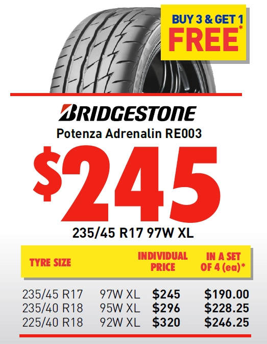 Tyre - Bridgestone Potenza Adrenalin RE003