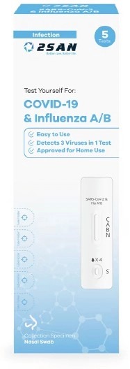 2SAN Dual Covid & Flu Test 5 Pack