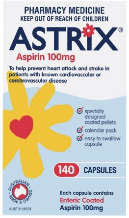 Astrix Low Dose Aspirin 140 Capsules