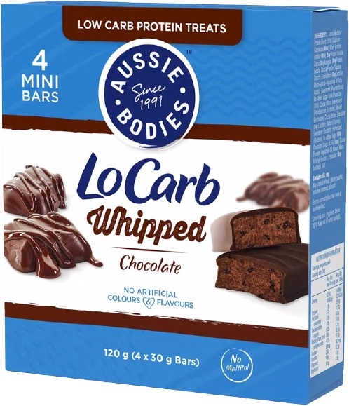 Aussie Bodies Lo Carb Whipped Chocolate Bars 4 x 30g