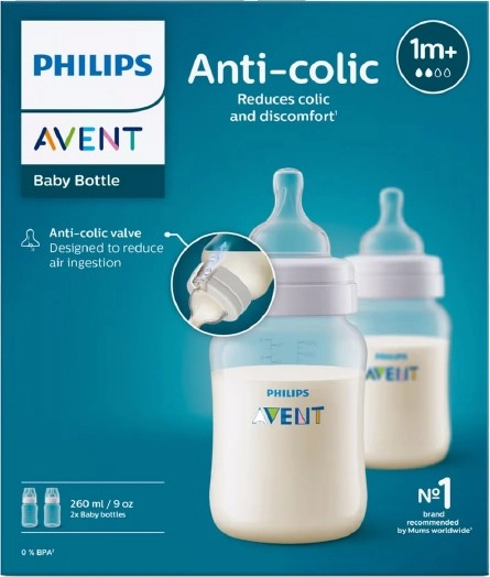 Avent Anti-Colic Baby Feeding Bottle BPA Free 2 x 260ml