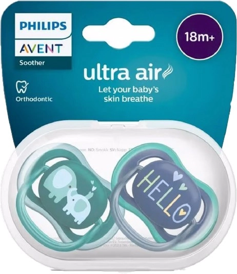 Avent Ultra Air Soothers 18 Months+ 2 Pack Assorted Colours