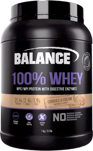 Balance 100% Whey Protein Powder Cookies & Cream 1kg