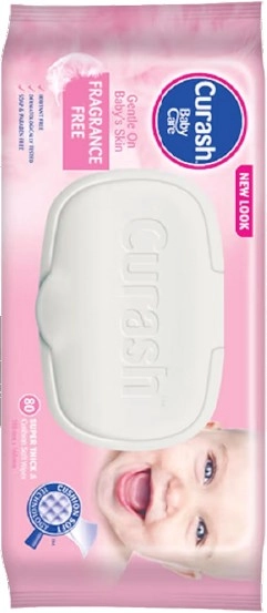 Curash Baby Fragrance Free 80 Baby Wipes