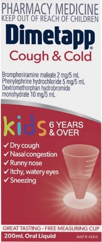 Dimetapp Kids 6+ Years Cold & Allergy 200ml