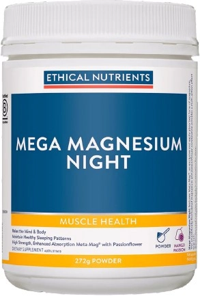 Ethical Nutrients Mega Magnesium Night Powder Mango Passion 272g