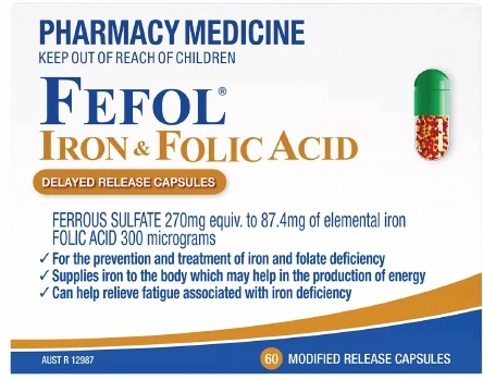 Fefol Iron & Folic Acid 60 Capsules