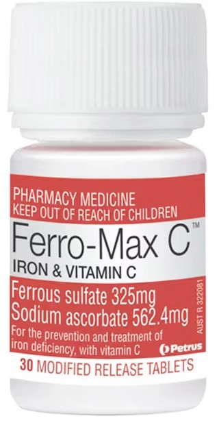 Ferro-Max C Iron & Vitamin C 30 Tablets