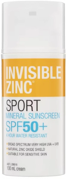 Invisible Zinc Sunscreen 4 Hour Water Resistant SPF50+ 100ml