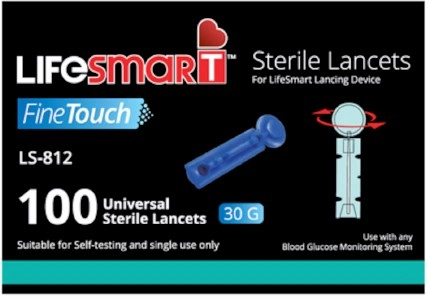 LifeSmart FineTouch Universal Sterile Lancets 100 Pack