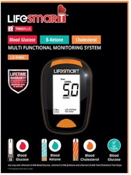 LifeSmart Multi Functional Monitor for Blood Glucose Ketone & Cholesterol