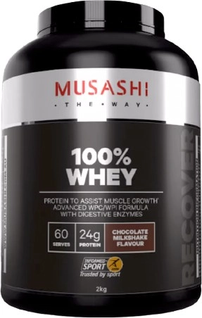 Musashi 100% Whey Protein Powder Chocolate Milkshake 2kg