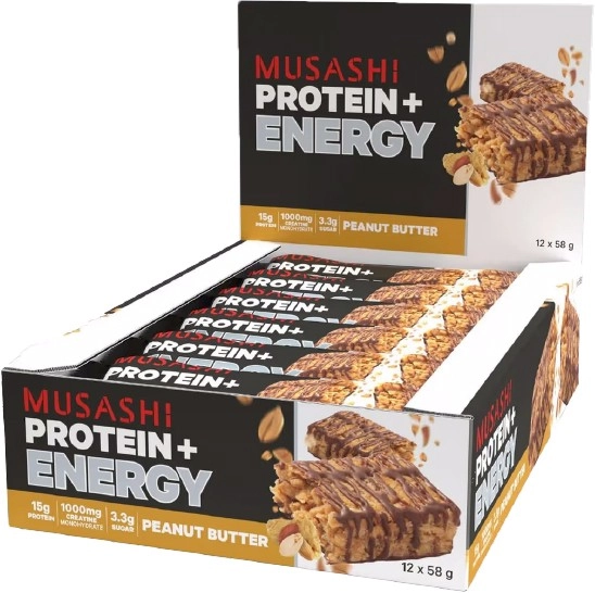 Musashi Energy Bars Peanut Butter 12 x 58g