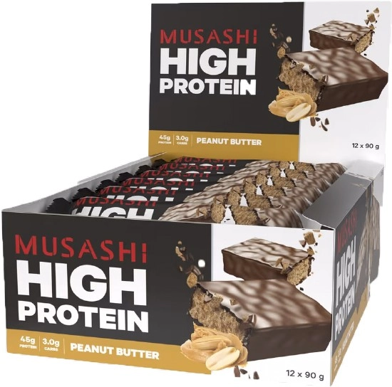 Musashi High Protein Bar Peanut Butter 12 x 90g