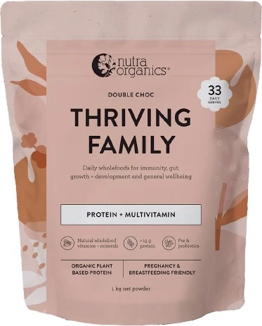 Nutra Organics Thriving Family Protein Double Choc 1kg