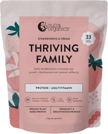 Nutra Organics Thriving Family Protein Strawberries & Cream 1kg