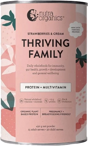 Nutra Organics Thriving Protein Strawberries & Cream 450g