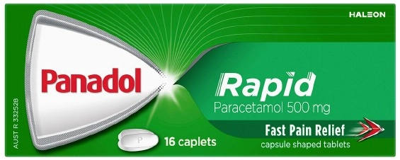 Panadol Rapid 500mg Paracetamol Pain Relief Caplets 16 Pack