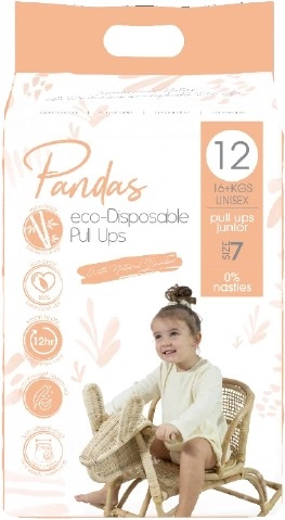 Pandas by Luvme Liners Eco Disposbale Bamboo (16kg+) 12 Pk