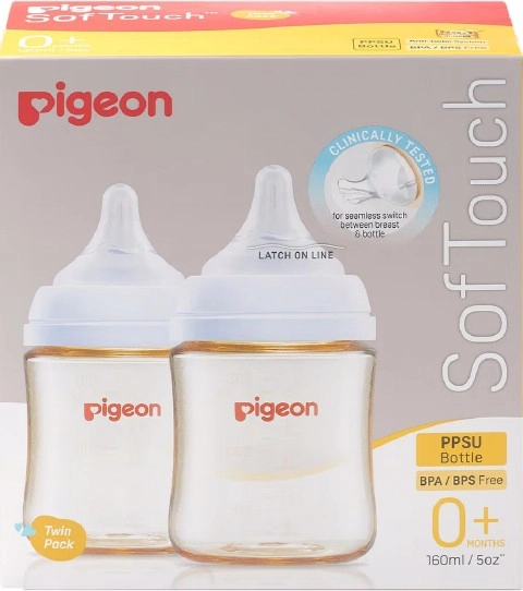 Pigeon SofTouch III PPSU Baby Bottle 2 x 160ml