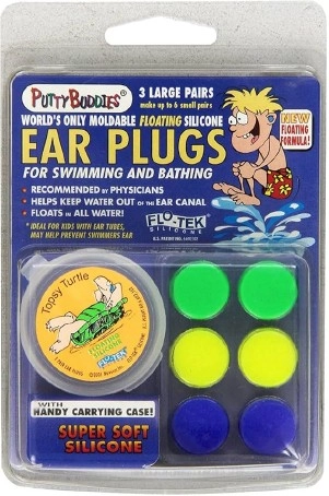 Putty Buddies Floating Silicone Ear Plugs 3 Pairs with Case