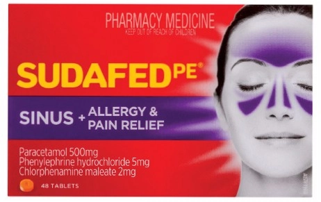 Sudafed PE Sinus + Allergy & Pain Relief 48 Tablets