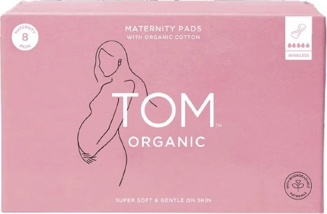 Tom Organic Organic Maternity Pads Wingless 8 Pack