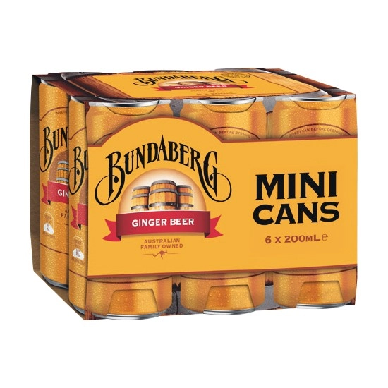 Bundaberg Ginger Beer Mini Can 6 x 200ml