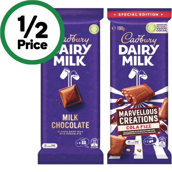 Cadbury Dairy Milk, Bubbly or Marvellous Creations 150-190g