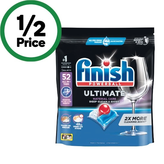 Finish Ultimate Material Care Dishwasher Tablets Pk 52