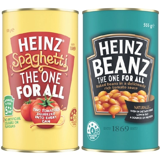 Heinz Baked Beans or Spaghetti 535-555g