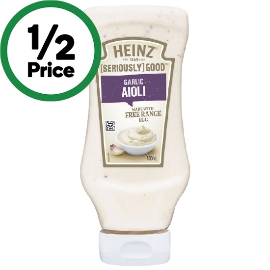 Heinz Seriously Good Mayonnaise or Aioli 500ml