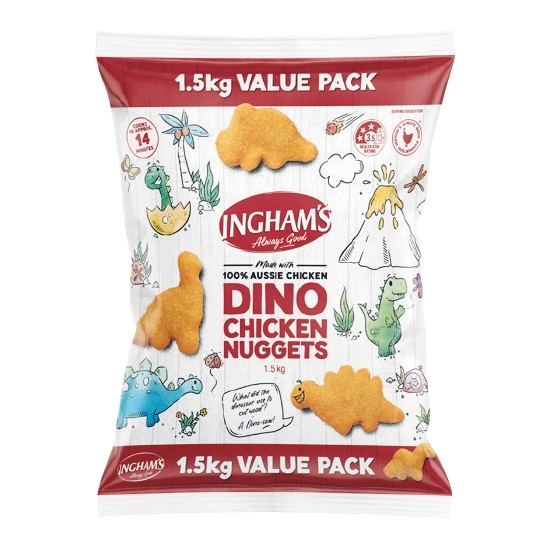 Ingham’s Original Chicken Nuggets, Tenders, or Dino Nuggets 1.5 kg