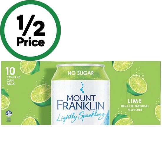 Mount Franklin Lightly Sparkling Water 10 x 375ml