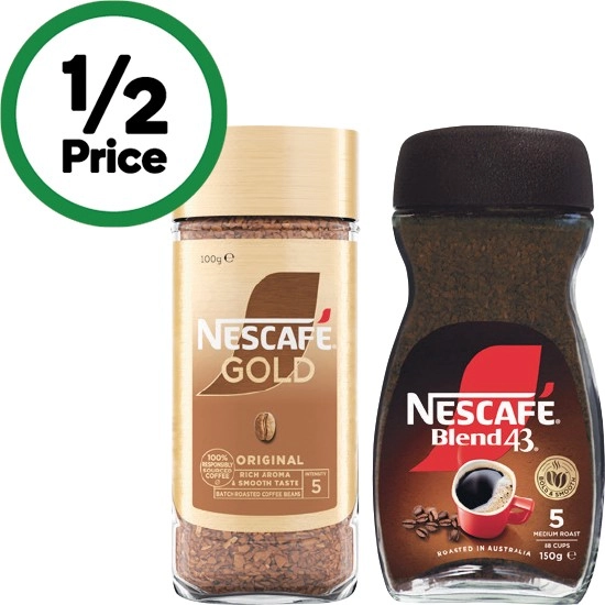 Nescafe Blend 43 Coffee 140-150g or Nescafe Gold 90-100g