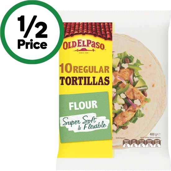 Old El Paso Regular Tortillas 400g Pk 10