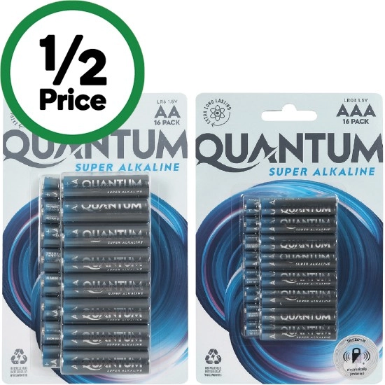 Quantum High Performance AA or AAA Batteries Pk 16