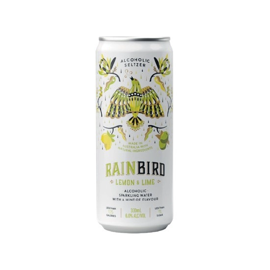 Rainbird Lemon & Lime Seltzer 6% Cans 4x330ml