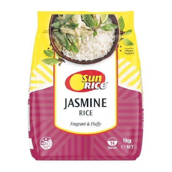 SunRice Jasmine or Medium Grain Rice 1 kg