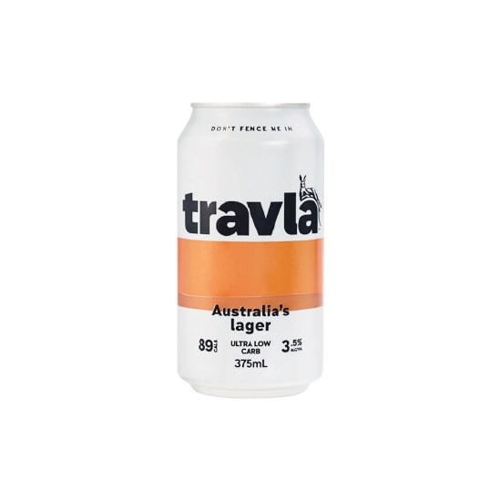 Travla Mid Strength Lager Cans 24x375ml