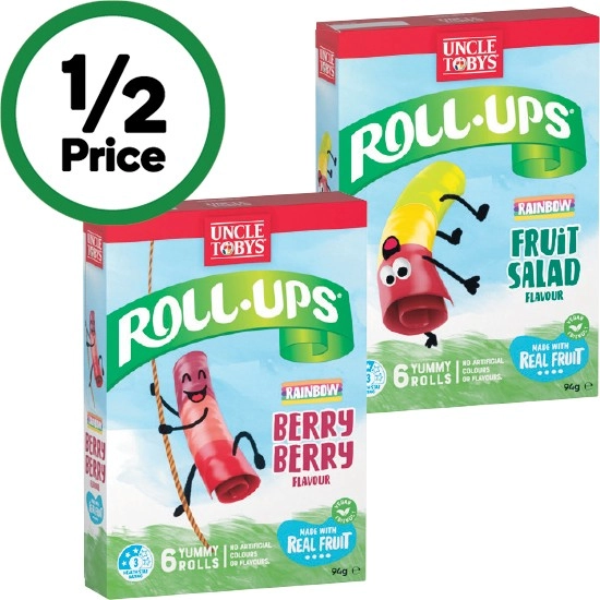 Uncle Tobys Roll-Ups 94g Pk 6