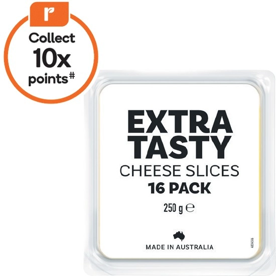 White Label Extra Tasty Cheese Slices 250g Pk 16