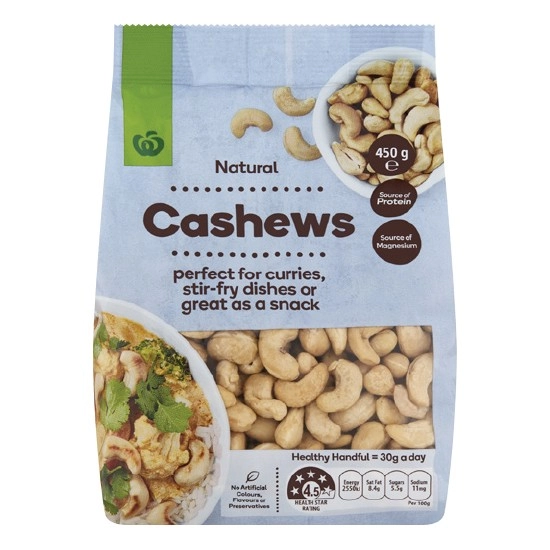 Woolworths Cashews 450g