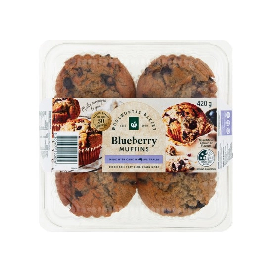 Woolworths Muffin Varieties Pk 4