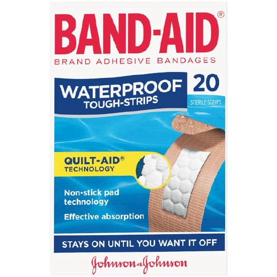 Band-Aid Adhesive Waterproof Tough-Strips Pk 20