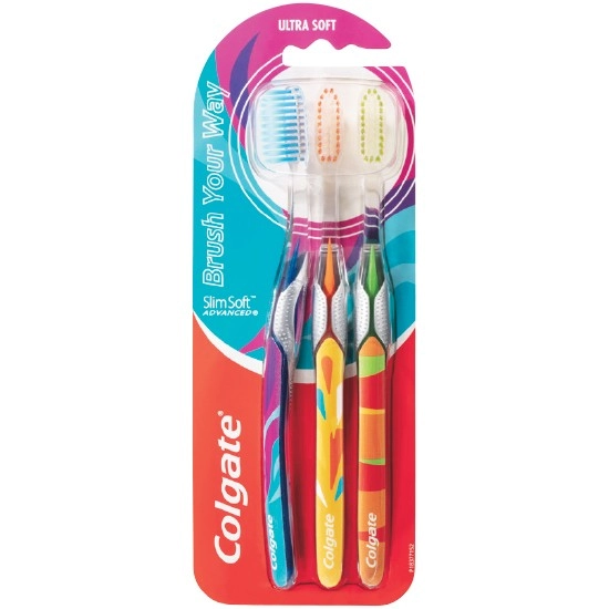 Colgate Advanced Slim Toothbrush Pk 3