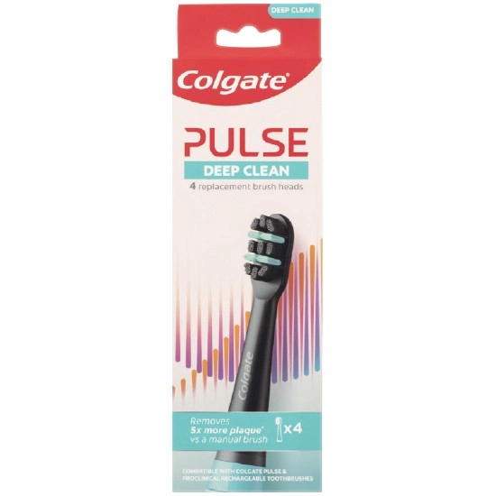 Colgate Electric Toothbrush Refill Pulse Deep Clean Pk 4