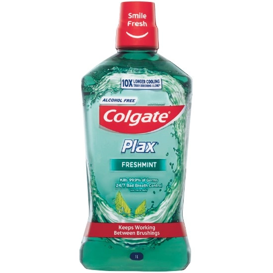 Colgate Mouthwash Freshmint Alcohol-Free Plax 1 Litre