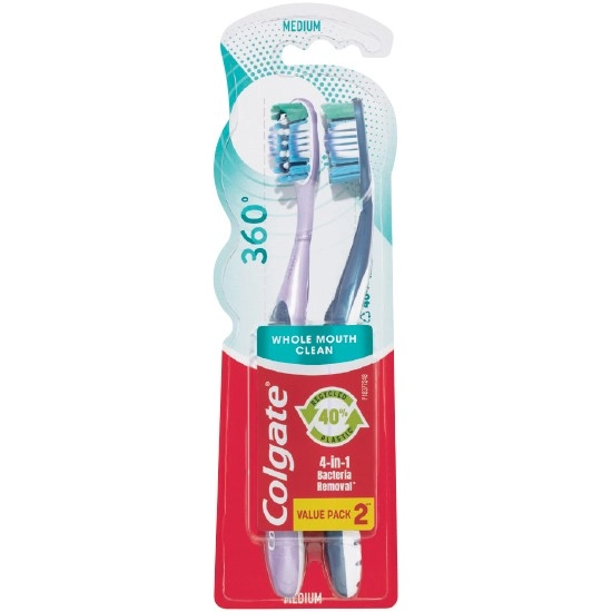 Colgate Toothbrush 360 Pk 2